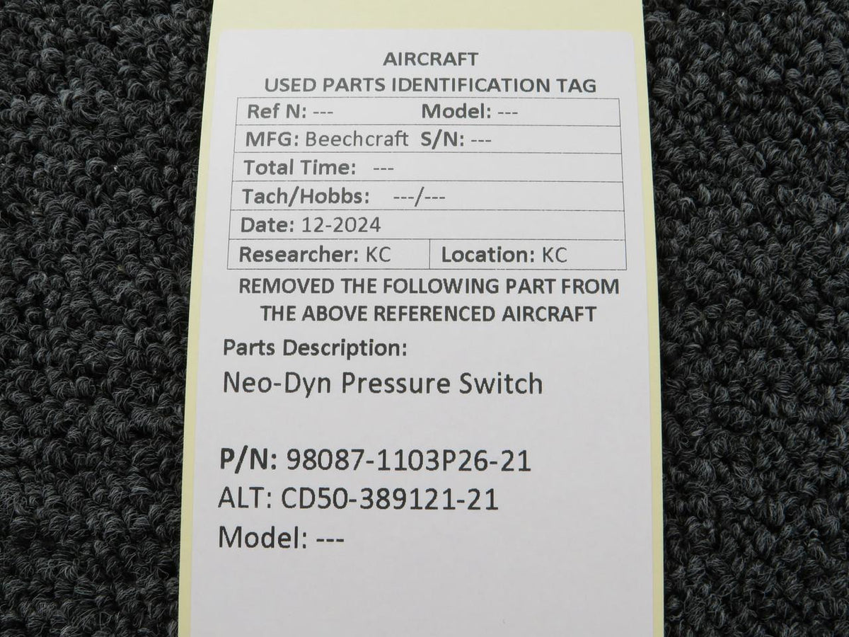 Neo-Dyn 98087-1103P26-21 (Alt: CD50-389121-21) Neo-Dyn Pressure Switch