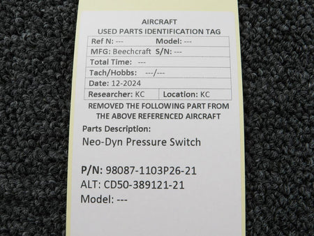 Neo-Dyn 98087-1103P26-21 (Alt: CD50-389121-21) Neo-Dyn Pressure Switch