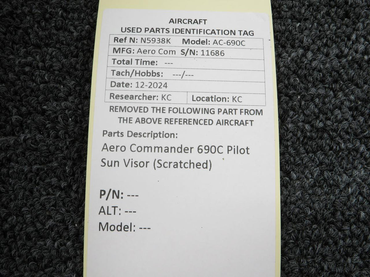 Aero Commander 690C Pilot Sun Visor