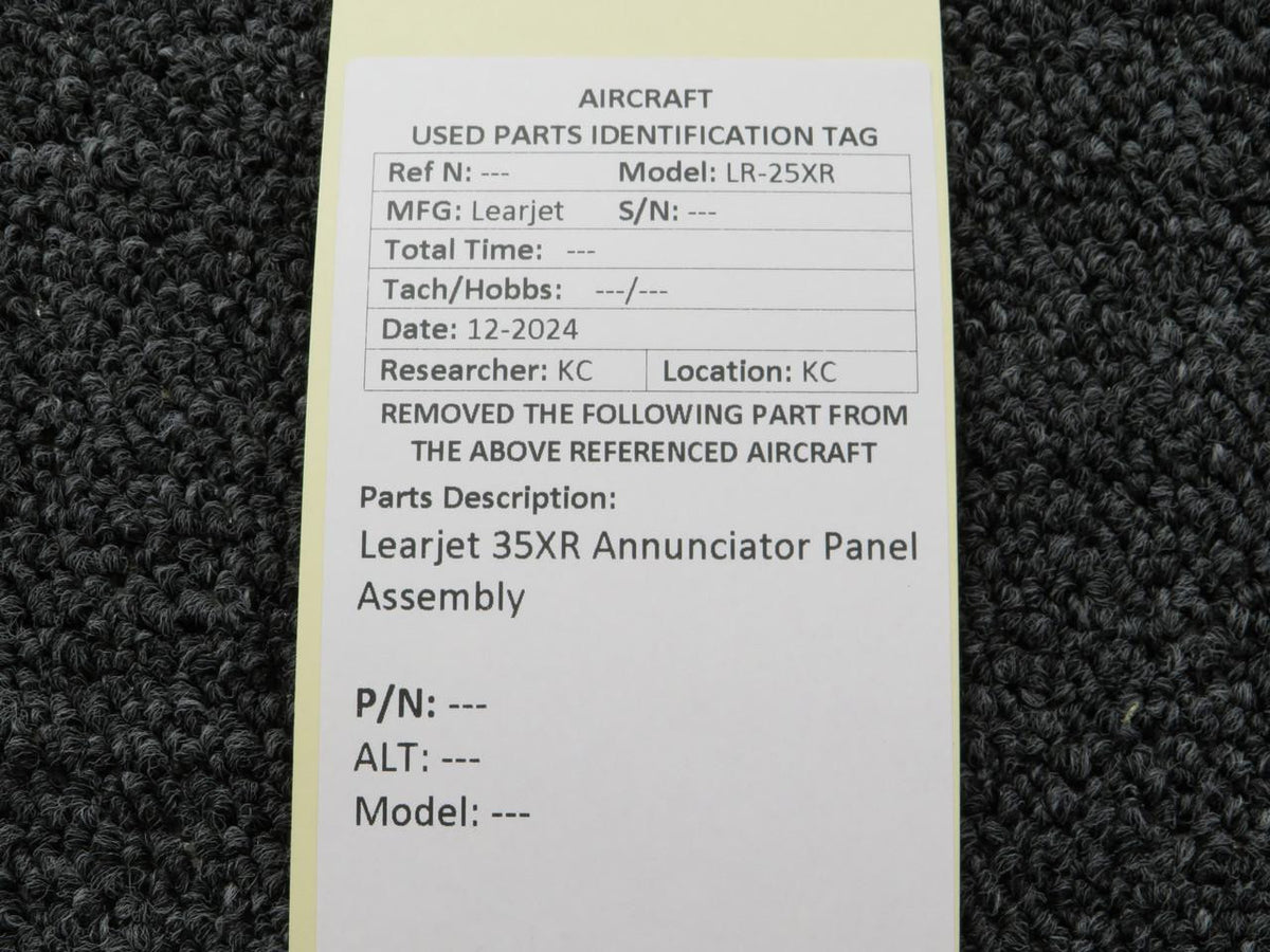 LearJet Learjet 35XR Annunciator Panel Assembly
