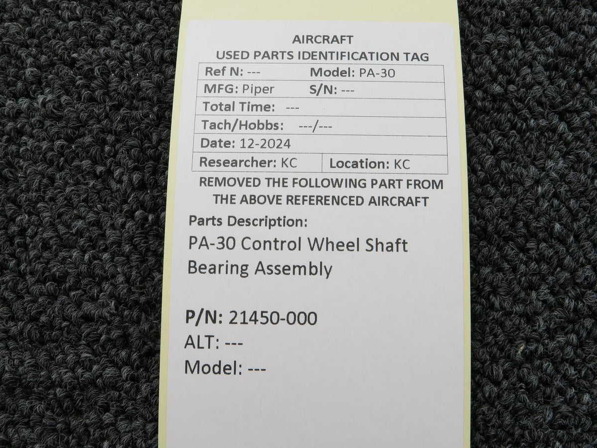 Piper Aircraft Parts 21450-000 Piper PA-30 Control Wheel Shaft Bearing Assembly