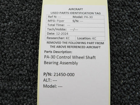 Piper Aircraft Parts 21450-000 Piper PA-30 Control Wheel Shaft Bearing Assembly