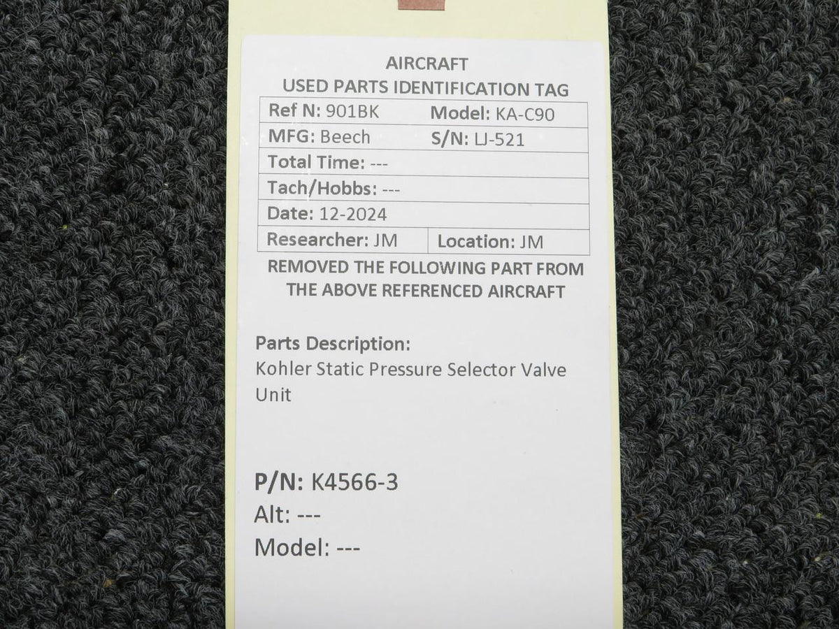 Kohler K4566-3 Kohler Static Pressure Selector Valve Unit