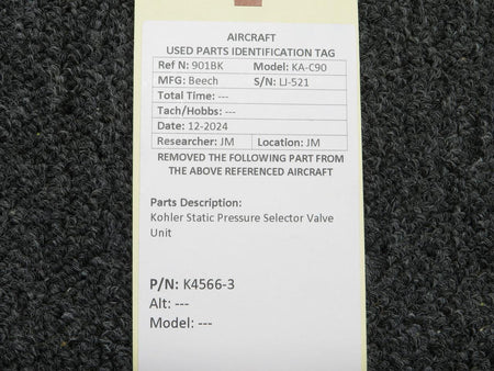 Kohler K4566-3 Kohler Static Pressure Selector Valve Unit