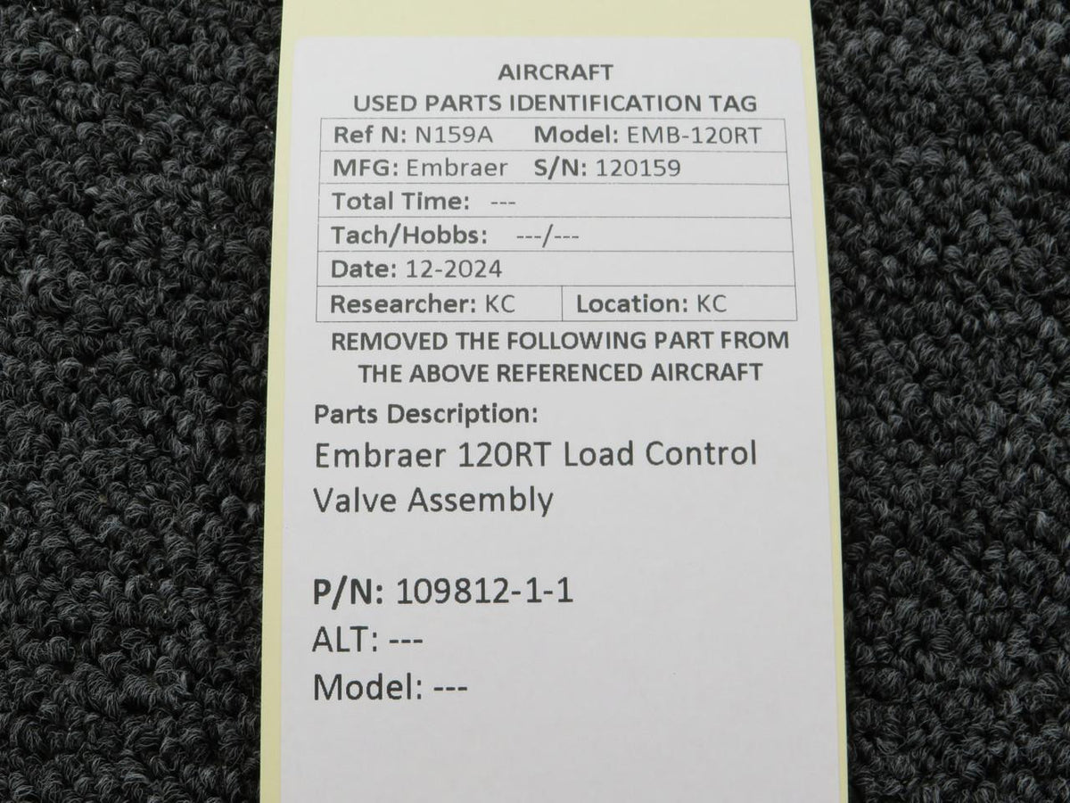 Embraer 109812-1-1 Embraer 120RT Load Control Valve Assembly