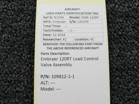 Embraer 109812-1-1 Embraer 120RT Load Control Valve Assembly