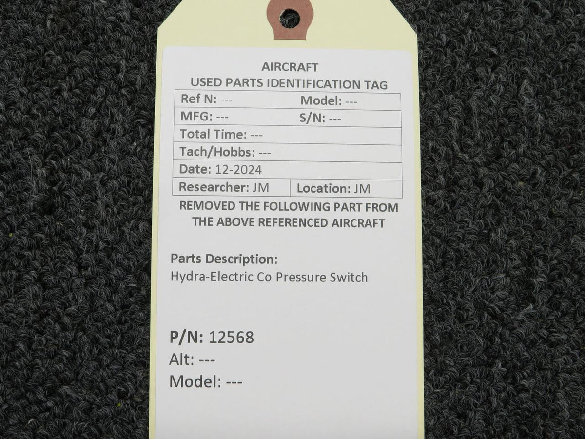 Hydra Electric 12568 Hydra-Electric Co Pressure Switch
