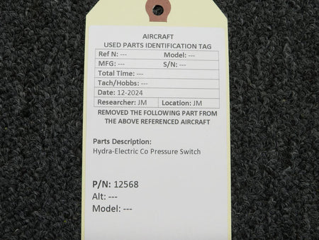 Hydra Electric 12568 Hydra-Electric Co Pressure Switch
