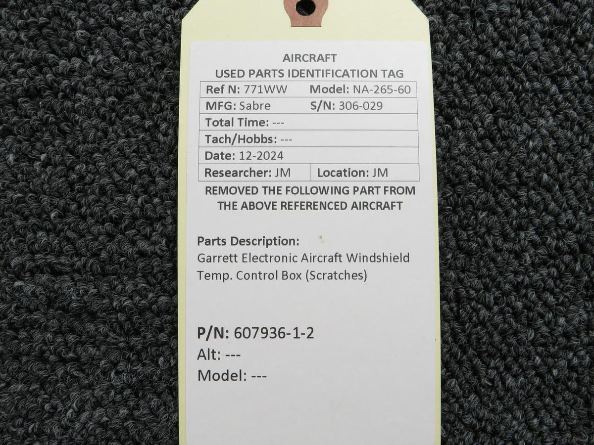 Enviro Systems 607936-1-2 Garret Electronic Aircraft Windshield Temp. Control Box (Scratches)