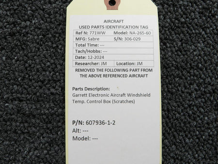 Enviro Systems 607936-1-2 Garret Electronic Aircraft Windshield Temp. Control Box (Scratches)