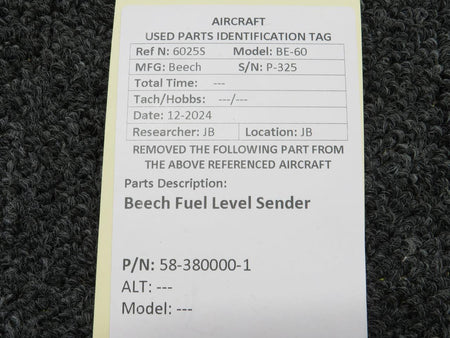 Beechcraft Parts 58-380000-1 Beech Fuel Level Sender