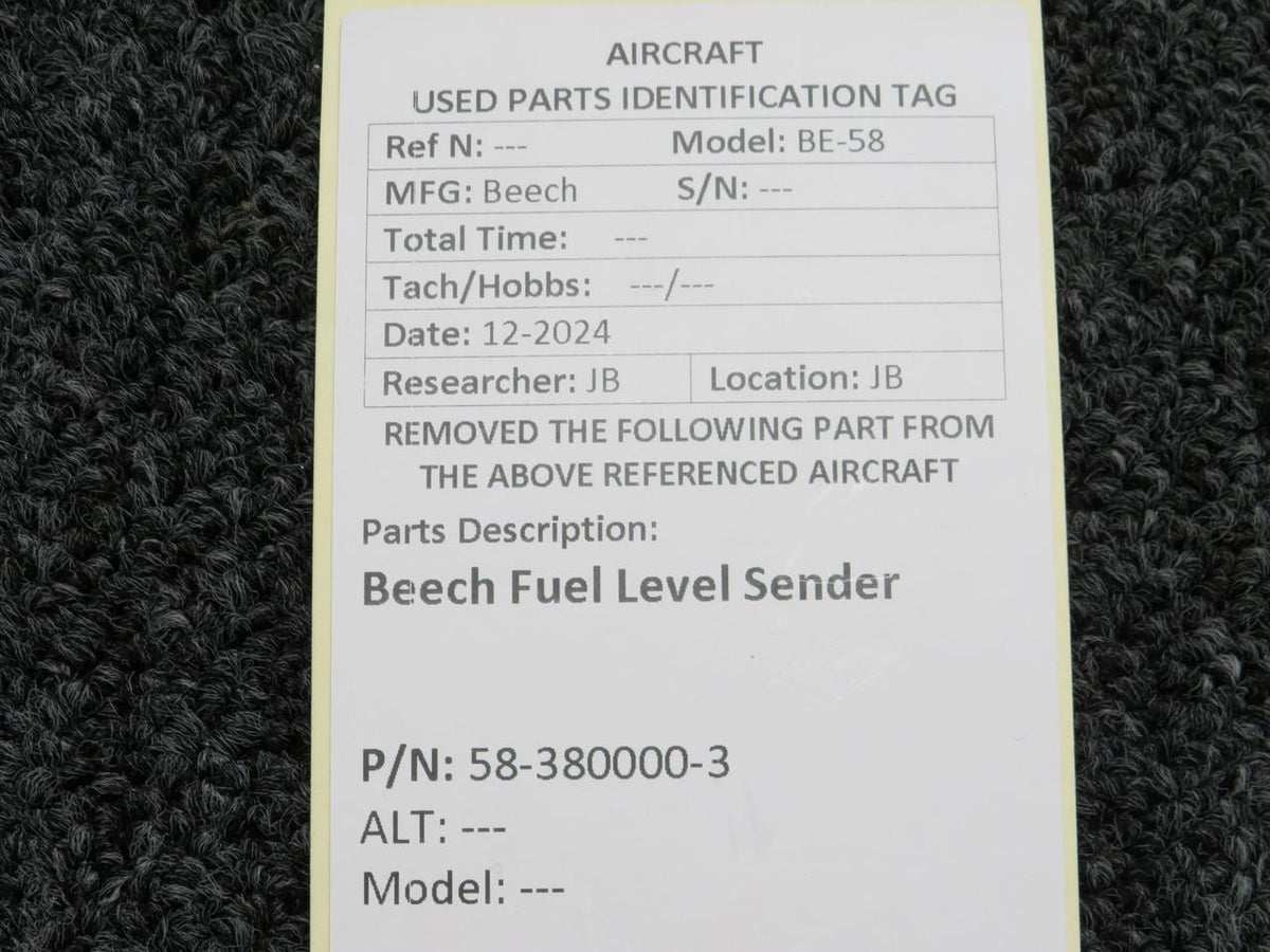 Beechcraft Parts 58-380000-3 Beech Fuel Level Sender