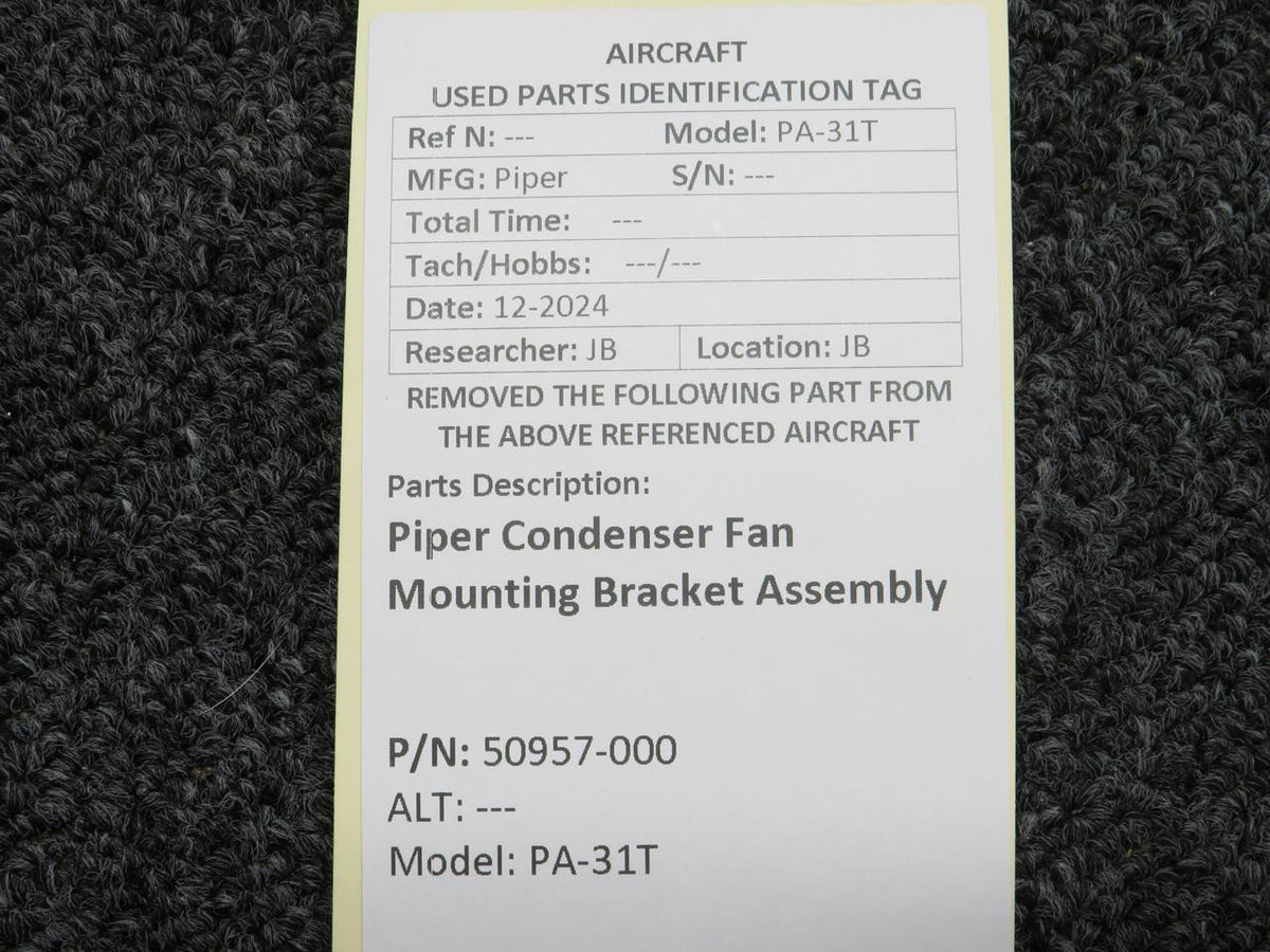 Piper Aircraft Parts 50957-000 Piper PA-31T Condenser Fan Mounting Bracket Assembly