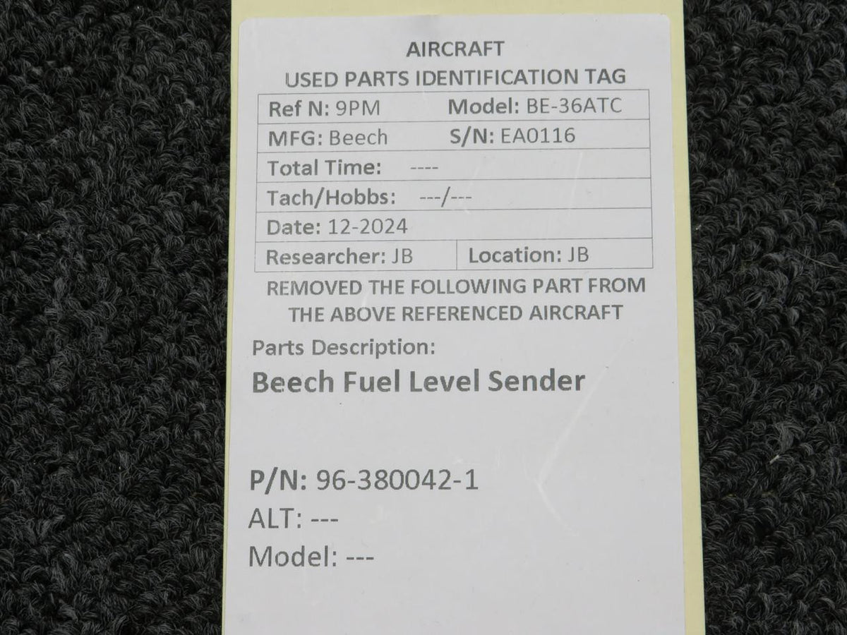 Beechcraft Parts 96-380042-1 Beech Fuel Level Sender