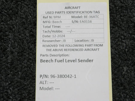 Beechcraft Parts 96-380042-1 Beech Fuel Level Sender