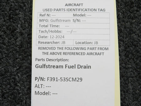 Gulfstream F391-53SCM29 Gulfstream Fuel Drain