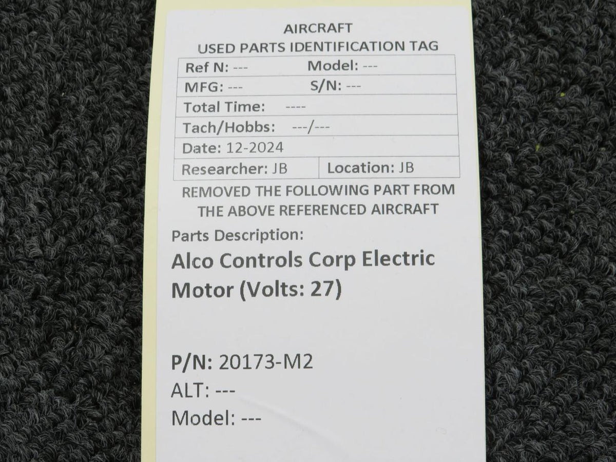 Alco Controls Corp 20173-M2 Alco Controls Corp Electric Motor (Volts: 27)