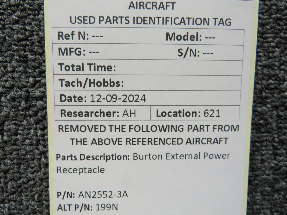 Burton AN2552-3A (Alt: 199N) Burton External Power Receptacle