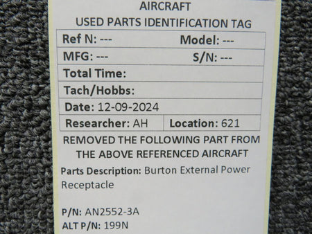 Burton AN2552-3A (Alt: 199N) Burton External Power Receptacle