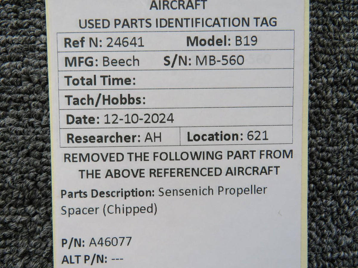 Sensenich A46077 Sensenich Propeller Spacer (Chipped)