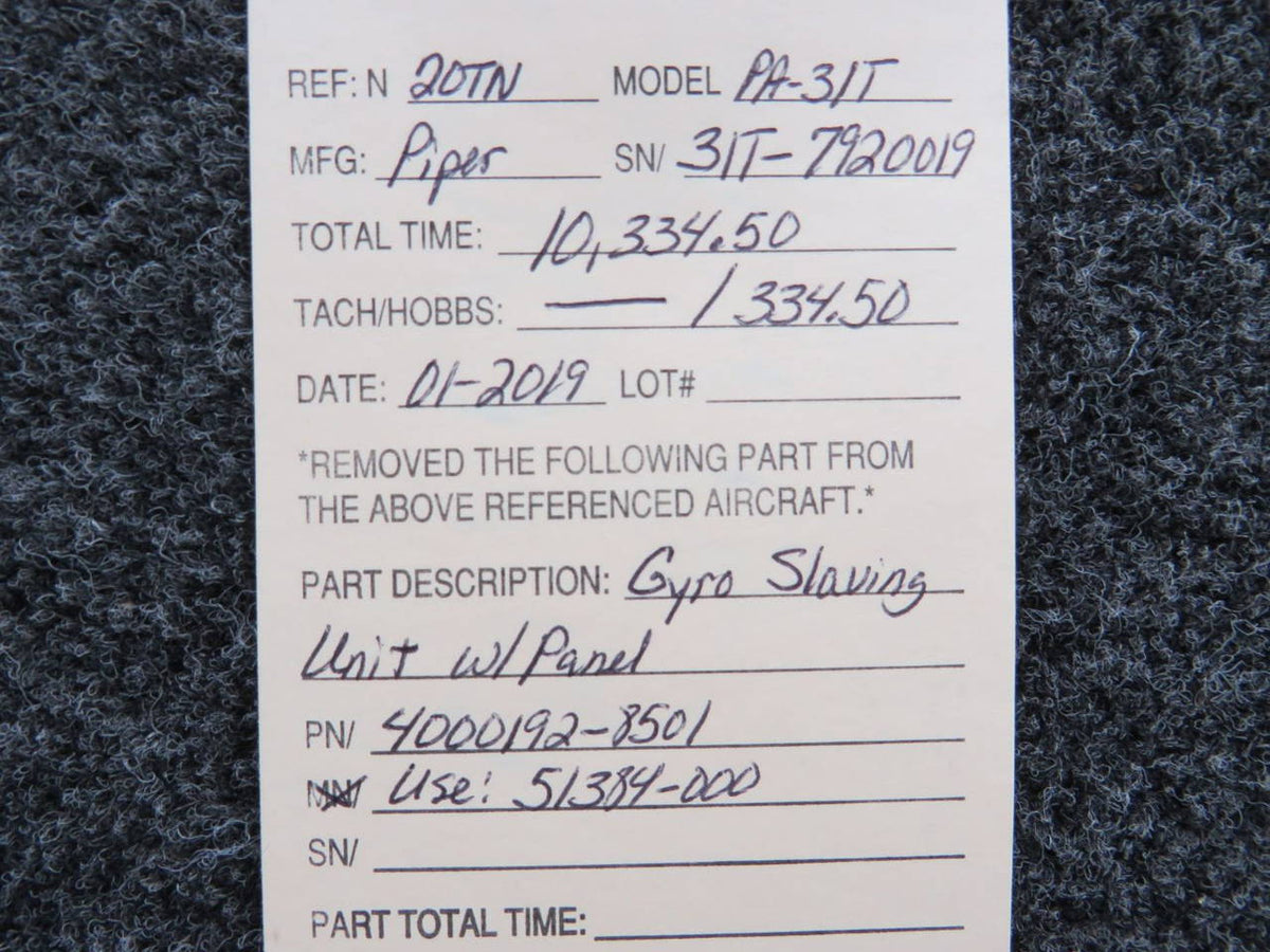 4000192-8501 (Use: 51384-000) Piper PA-31T Gyro Slaving Unit W/ Panel BAS Part Sales | Airplane Parts