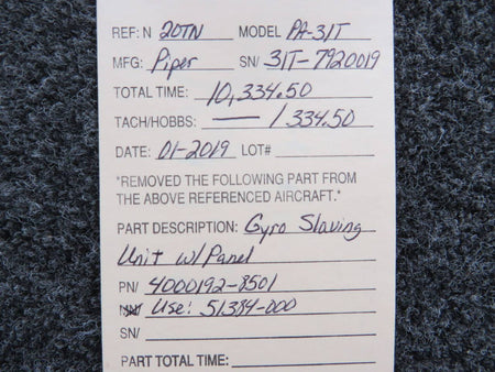 4000192-8501 (Use: 51384-000) Piper PA-31T Gyro Slaving Unit W/ Panel BAS Part Sales | Airplane Parts