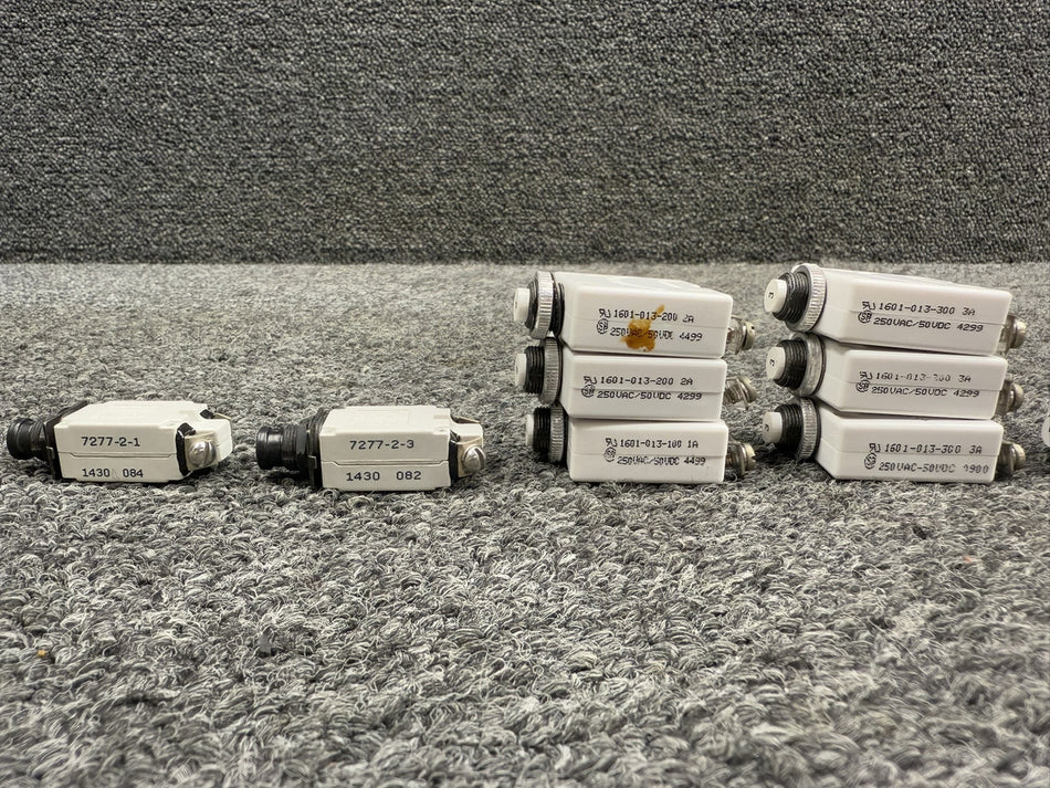 1601-013-100, 7277-2-1 Mechanical Products Circuit Breaker Set of 17