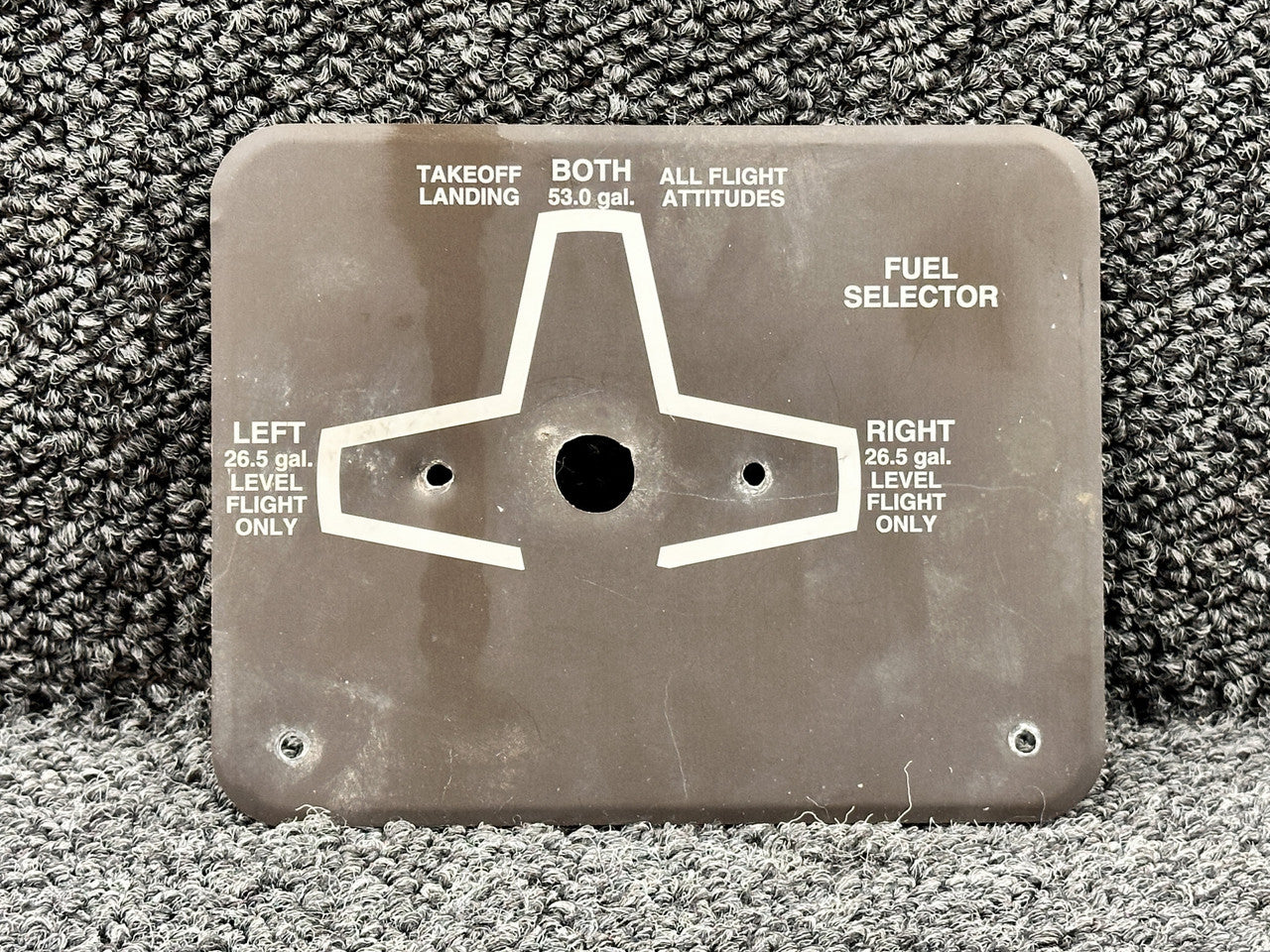0505095-11 Cessna 172S Fuel Selector Placard – BAS Part Sales