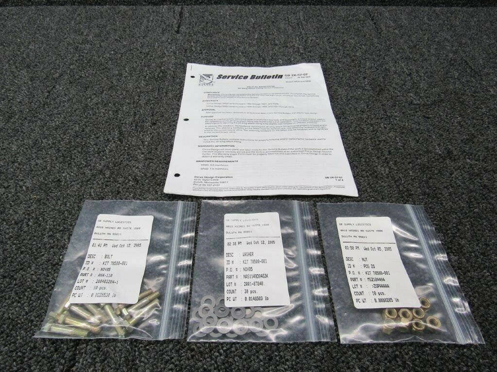 70040-001 Cirrus SR20 Caps Handle Cover Kit SB20-95-03 (SA) BAS Part Sales | Airplane Parts