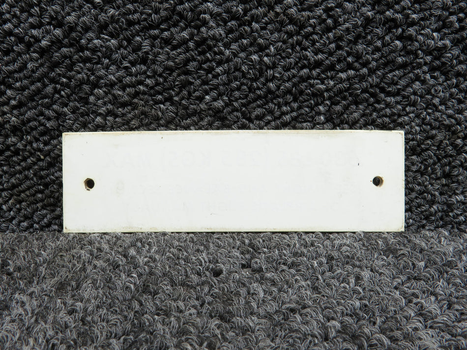 114-530115-1 Beechcraft 1900C AFT Baggage Limitation Instruction Placard
