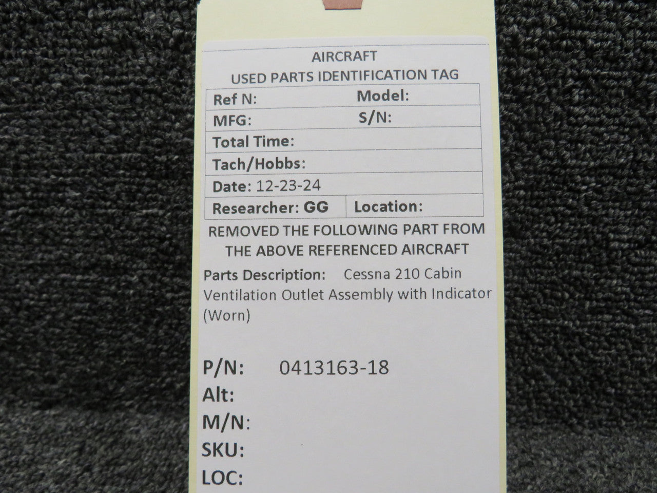 0413163-18 Cessna 210 Cabin Ventilation Outlet Assembly with