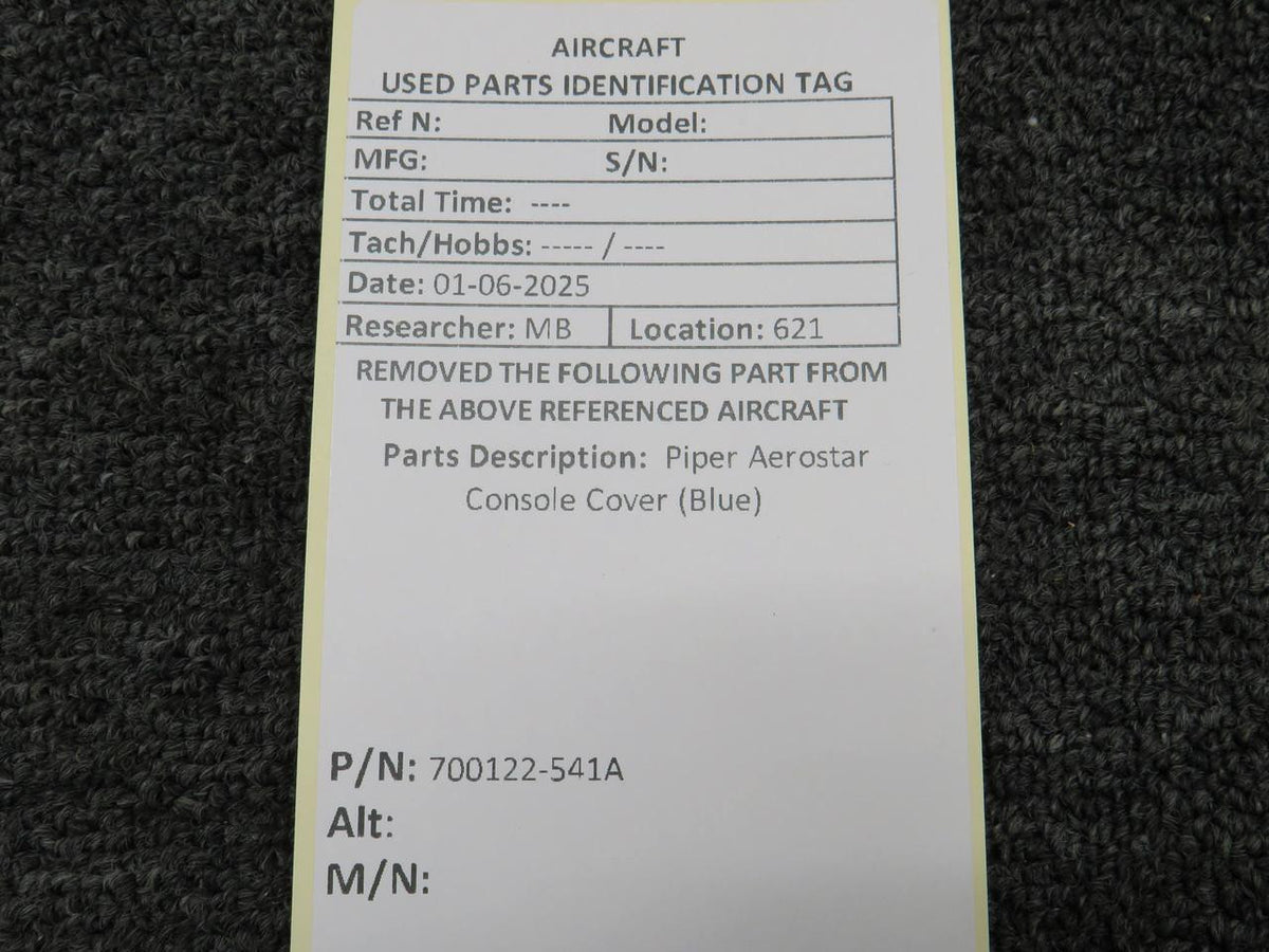 Piper Aircraft Parts 700122-541A Piper Aerostar Console Cover (Blue)