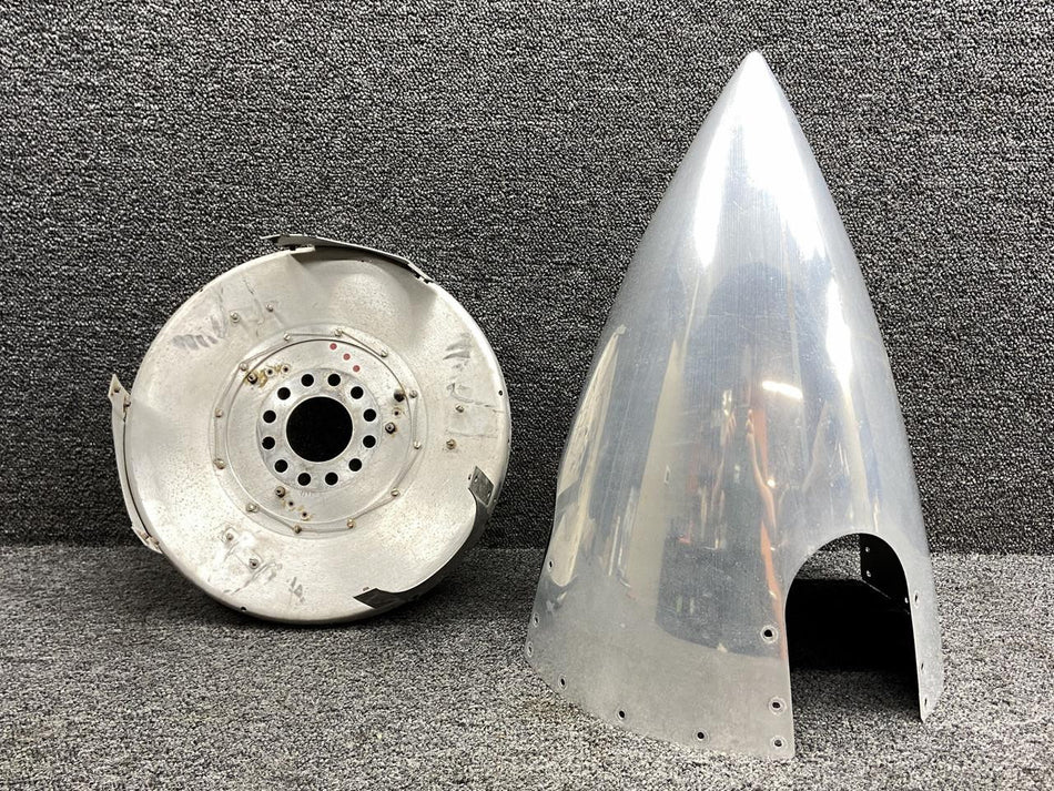 Cessna Aircraft Parts D3534, D3796 Cessna 421B Three Blade Propeller Spinner w Aft Bulkhead & Cuffs
