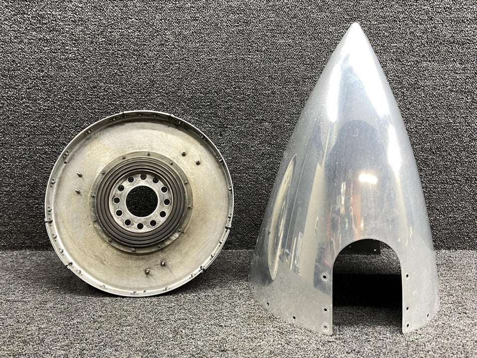 Cessna Aircraft Parts D3534, D3796 Cessna 421B Three Blade Propeller Spinner w Aft Bulkhead & Cuffs