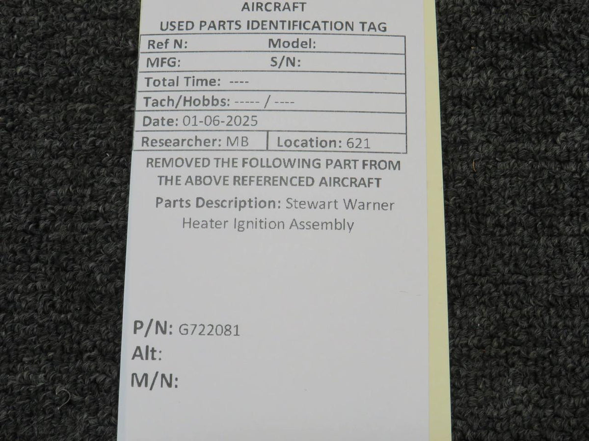 Stewart-Warner G722081 Stewart Warner Heater Ignition Assembly