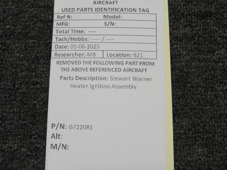 Stewart-Warner G722081 Stewart Warner Heater Ignition Assembly