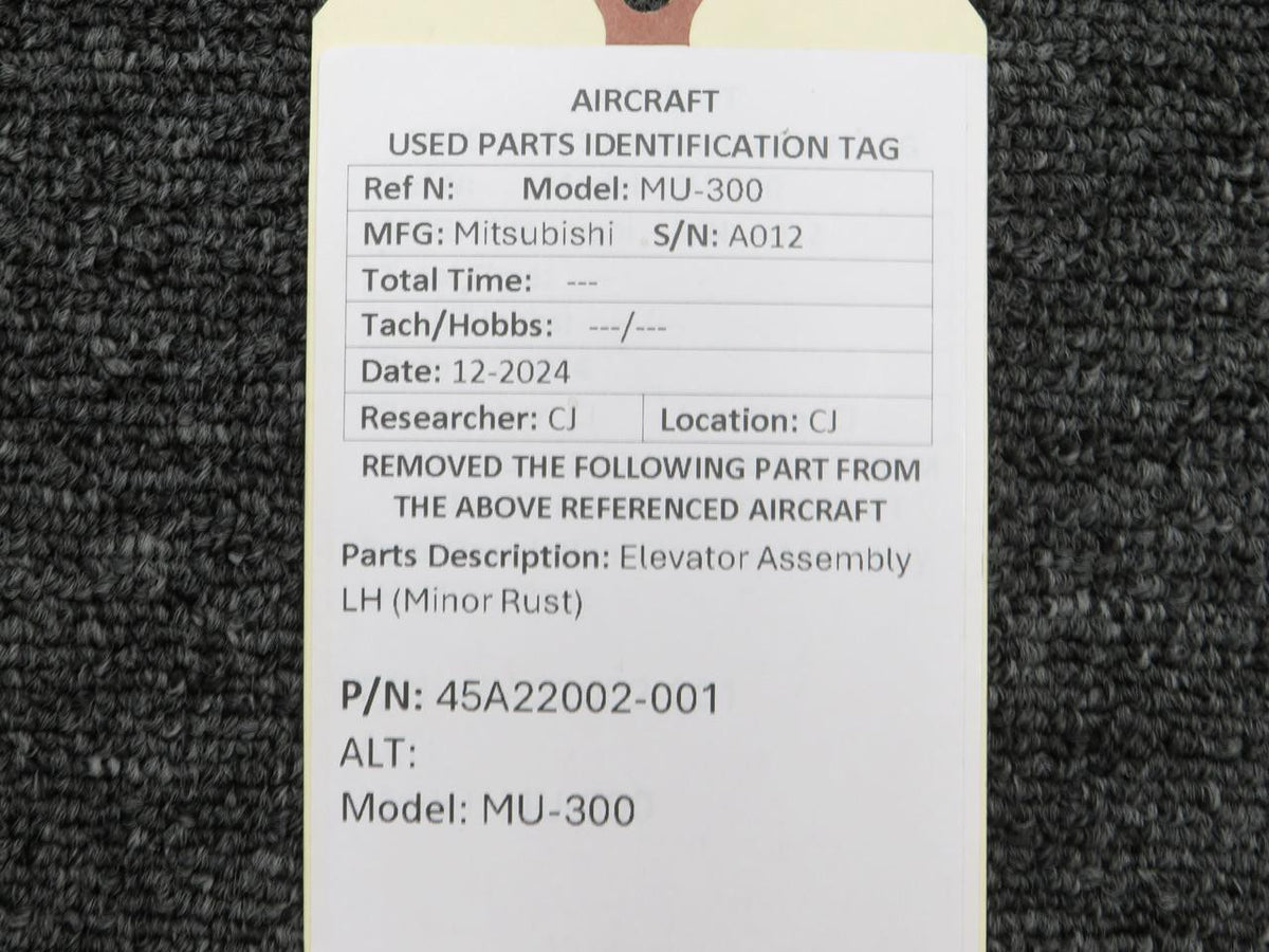 Mitsubishi 45A22002-001 Mitsubishi MU-300 Elevator Assembly LH (Minor Rust)