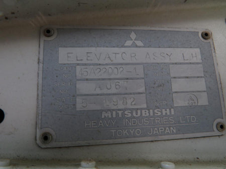 Mitsubishi 45A22002-001 Mitsubishi MU-300 Elevator Assembly LH (Missing De-Icer Cover)
