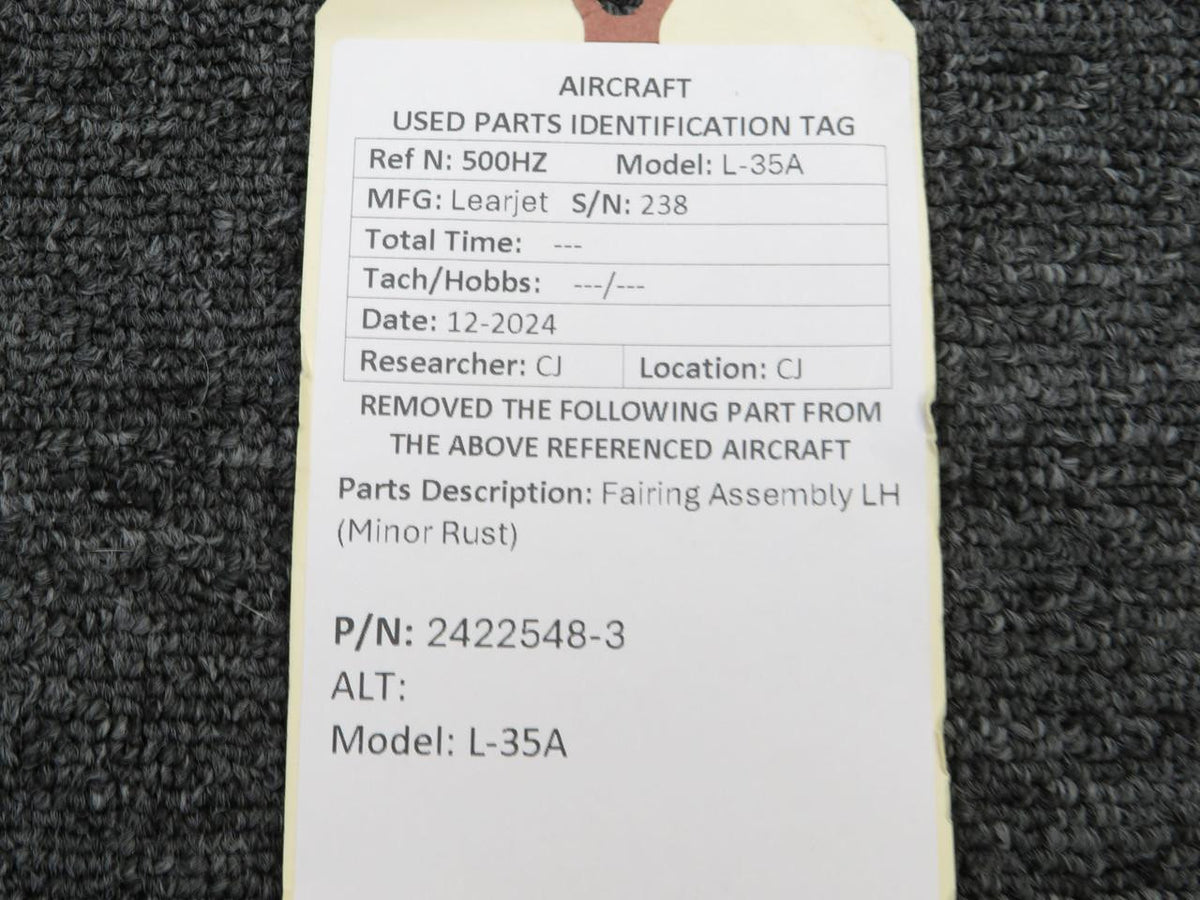 LearJet 2422548-3 Learjet L-35A Fairing Assembly LH (Minor Rust)
