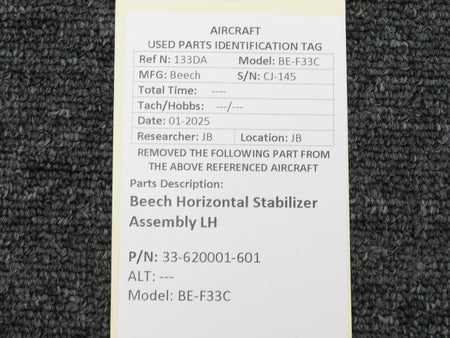 Beechcraft Parts 33-620001-601 Beech BE-F33C Horizontal Stabilizer Assembly LH