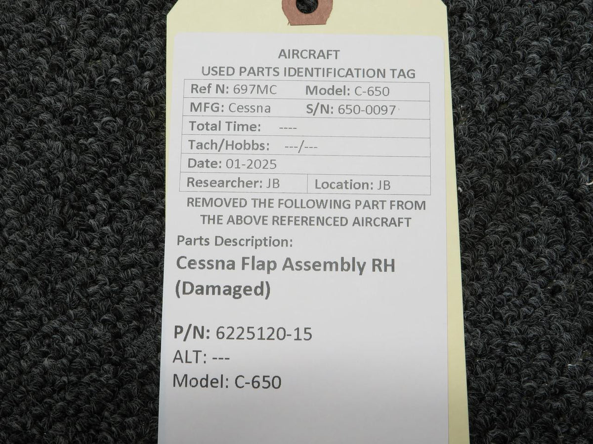 Cessna Aircraft Parts 6225120-15 Cessna C-650 Flap Assembly RH (Damaged)