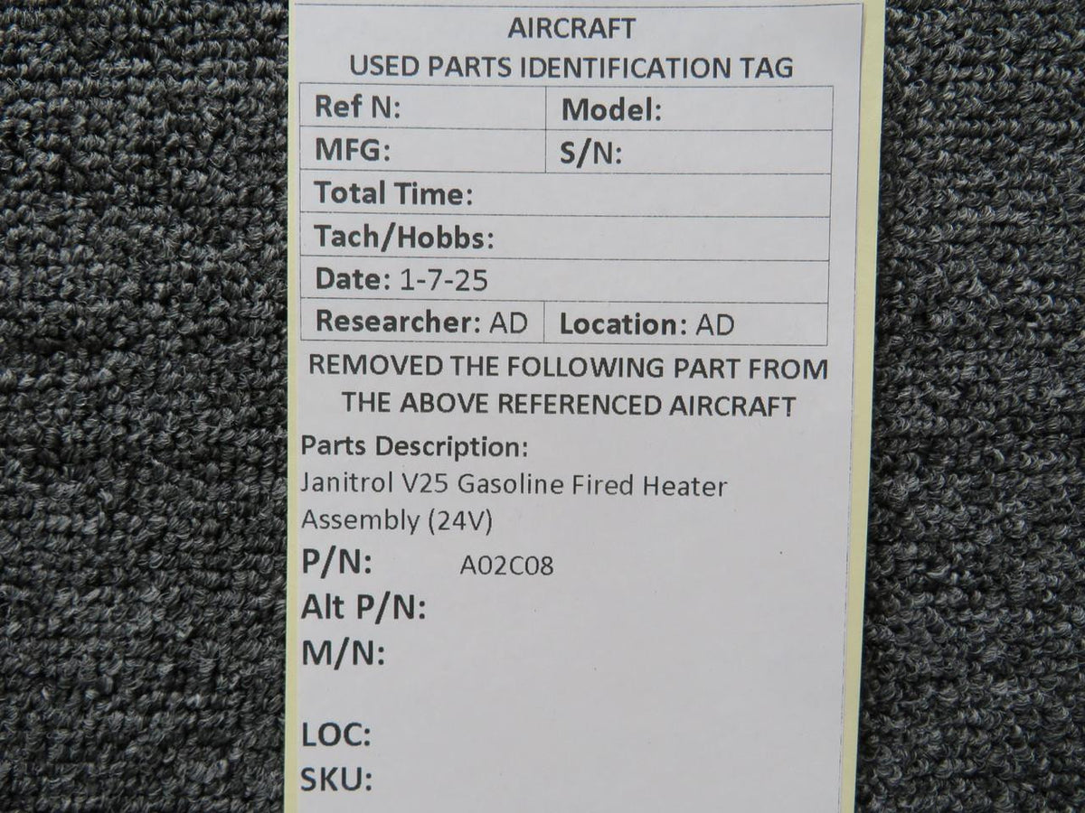 Janitrol A02C08 Janitrol V25 Gasoline Fired Heater Assembly (24V)