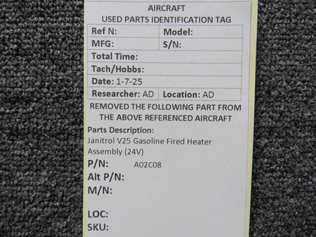 Janitrol A02C08 Janitrol V25 Gasoline Fired Heater Assembly (24V)