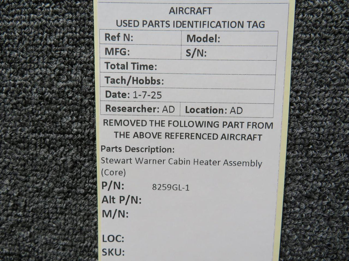 Stewart-Warner 8259GL-1 Stewart Warner Cabin Heater Assembly (Core)