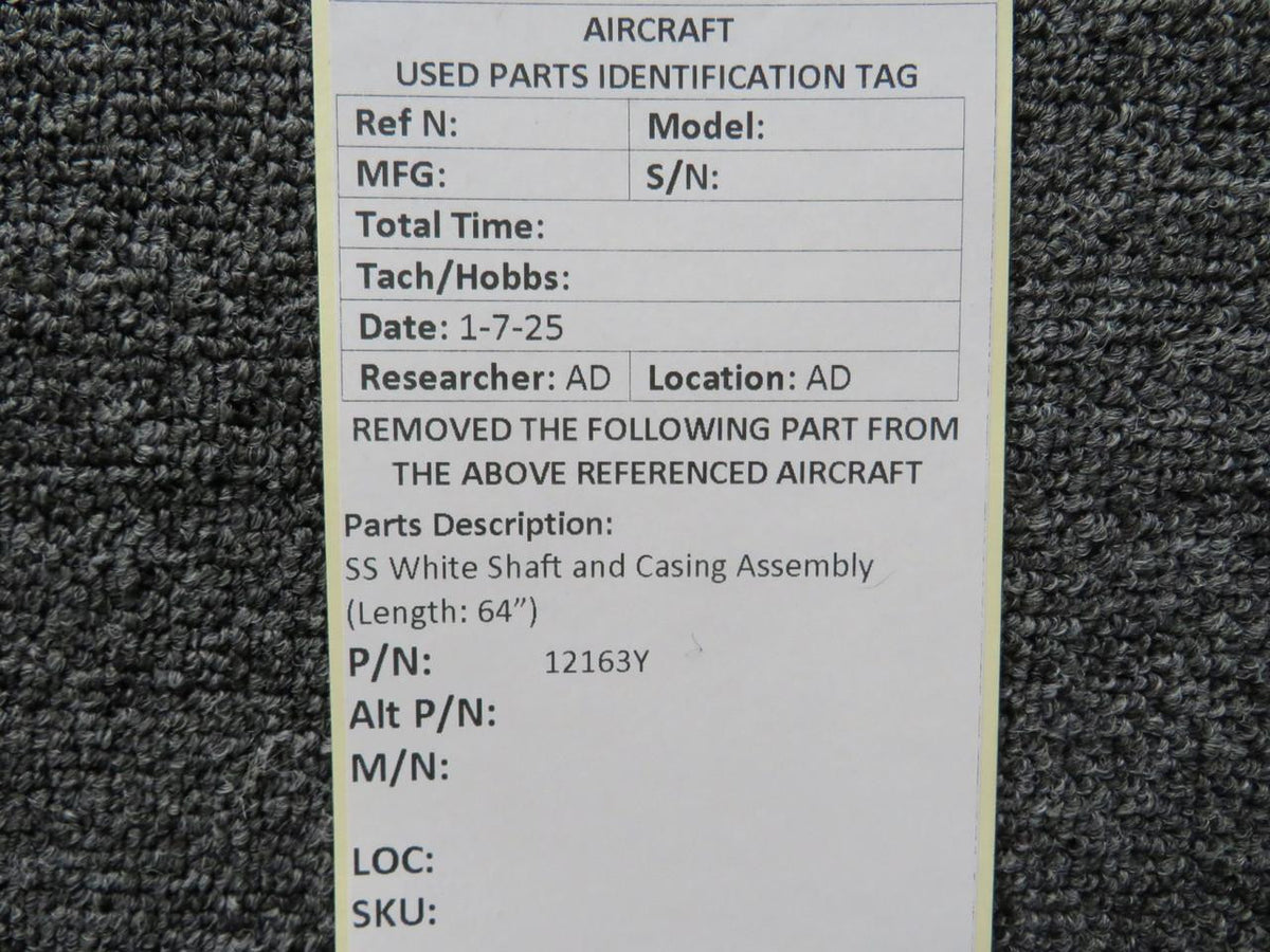 SS White Industries 12163Y SS White Shaft and Casing Assembly (Length: 64”)