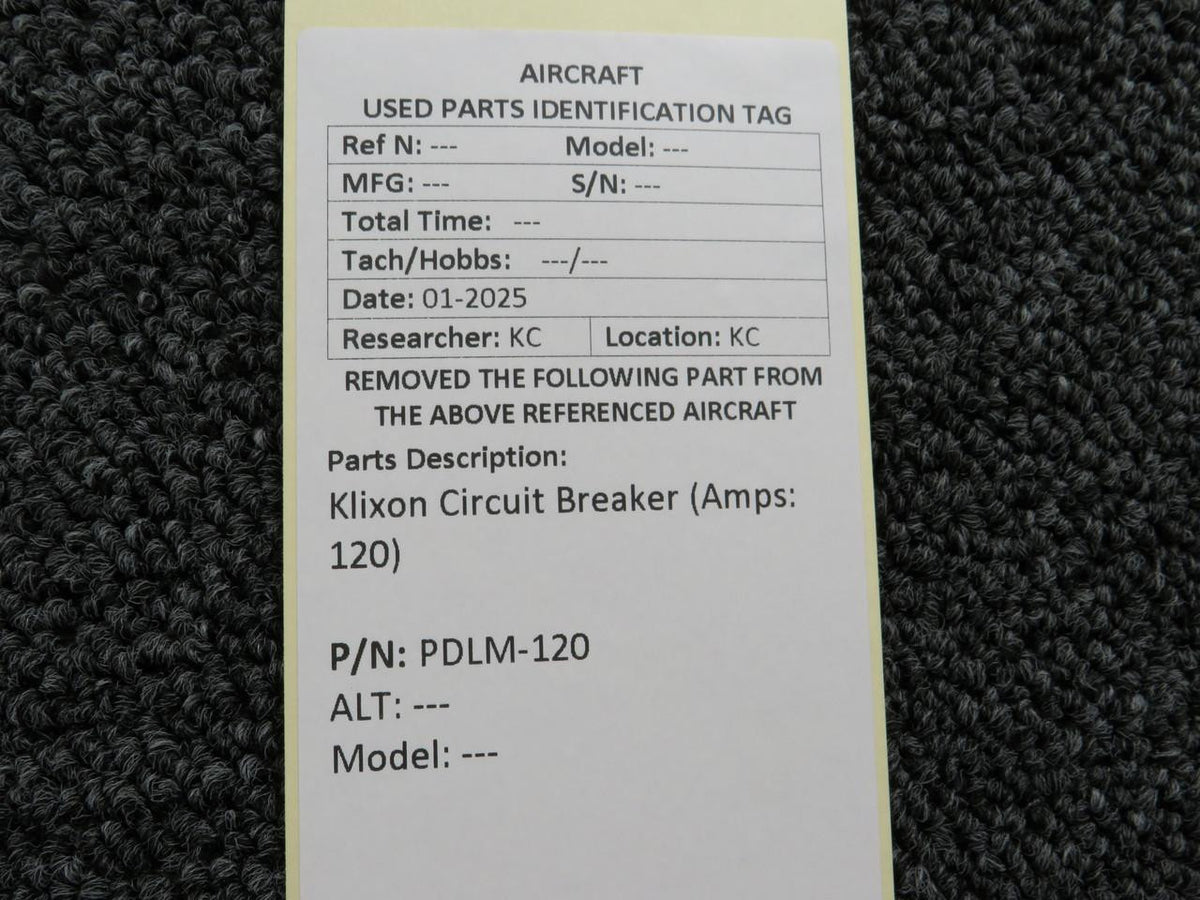 Klixon PDLM-120 Klixon Circuit Breaker (Amps: 120)