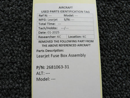 LearJet 2681063-31 Learjet Fuse Box Assembly