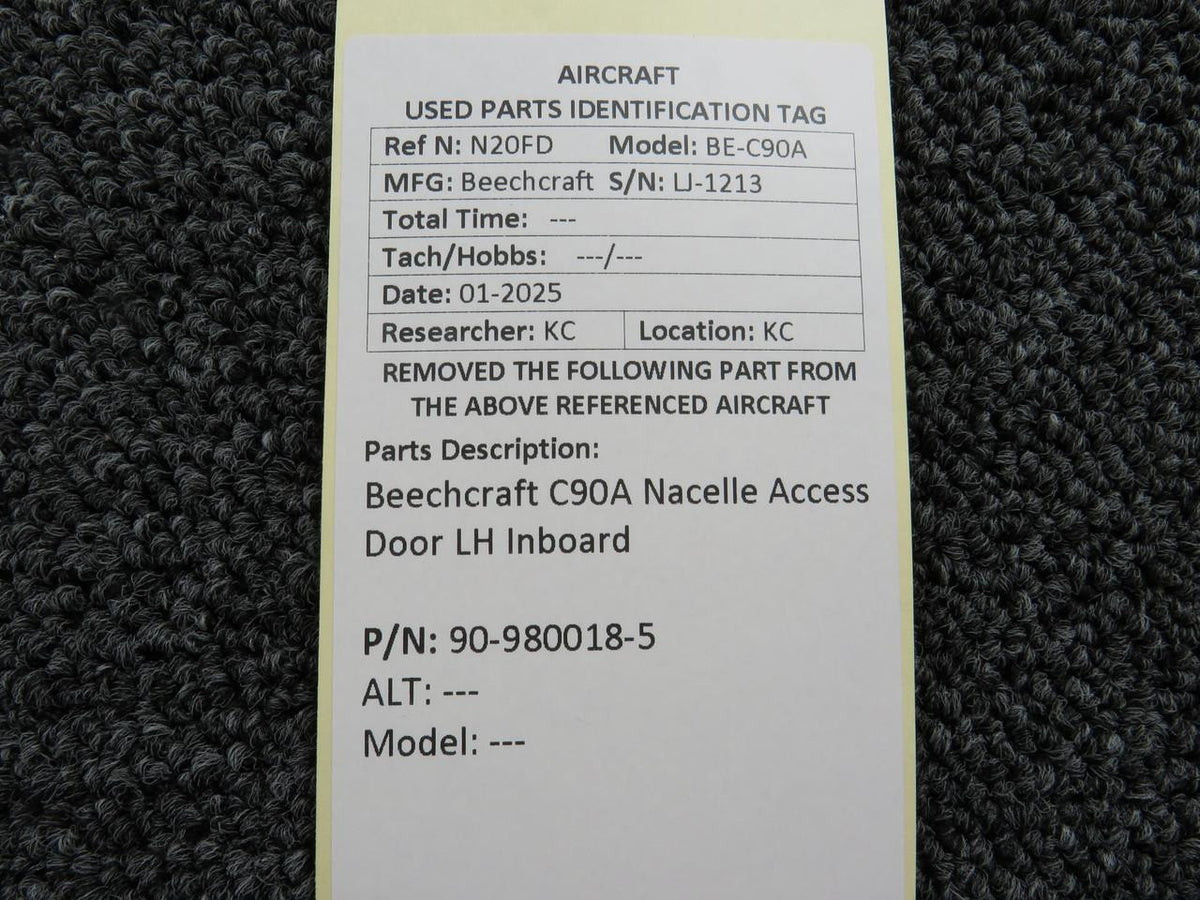 Beechcraft Parts 90-980018-5 Beechcraft C90A Nacelle Access Door LH Inboard