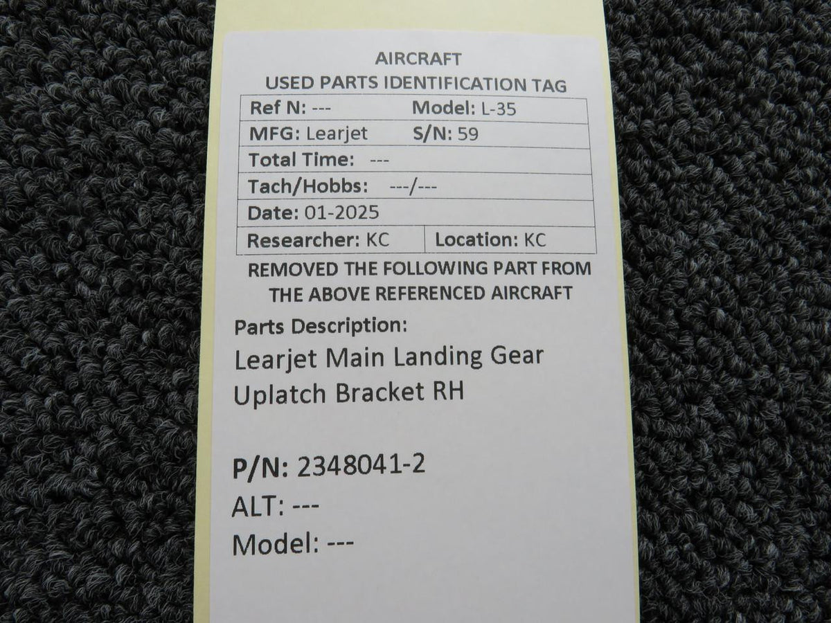 LearJet 2348041-2 Learjet Main Landing Gear Uplatch Bracket RH
