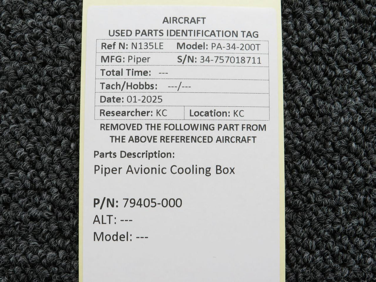 Piper Aircraft Parts 79405-000 Piper Avionic Cooling Box